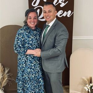 Zadie B’s Blue Green Floral Ruffled Tiered Maxi Dress with Bishop Sleeves Large